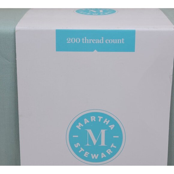 Martha Stewart King Sheet Set Cotton Percale 200 Thread Count Green - Picture 7 of 9